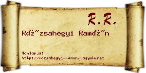Rózsahegyi Ramón névjegykártya